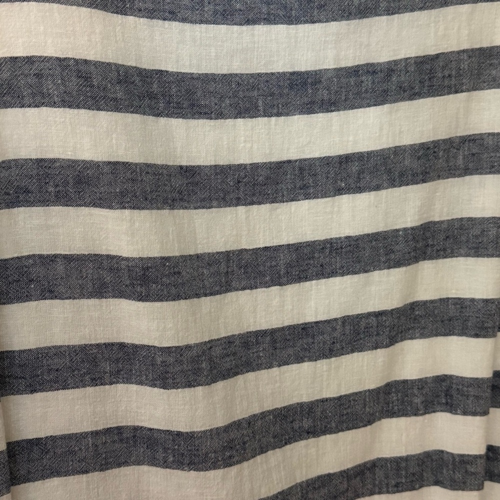 BeachLunchLounge Blue White Stripe Linen Shift Dress Sleeveless Size M - Picture 7 of 11